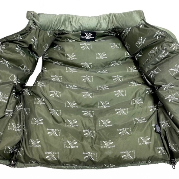 TRIPLE F.A.T. Goose Duck down Puffer Color-block Vest in Green with Black - Picture 9 of 11